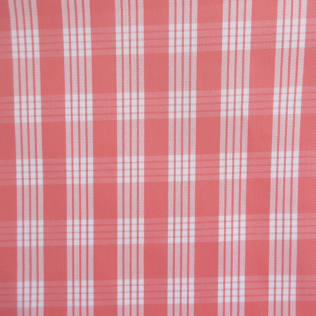 Fabric, Guava Pink Yarn Dyed Palaka Hawaiian Plaid, 100% Cotton Woven, By the Half or Full Yard