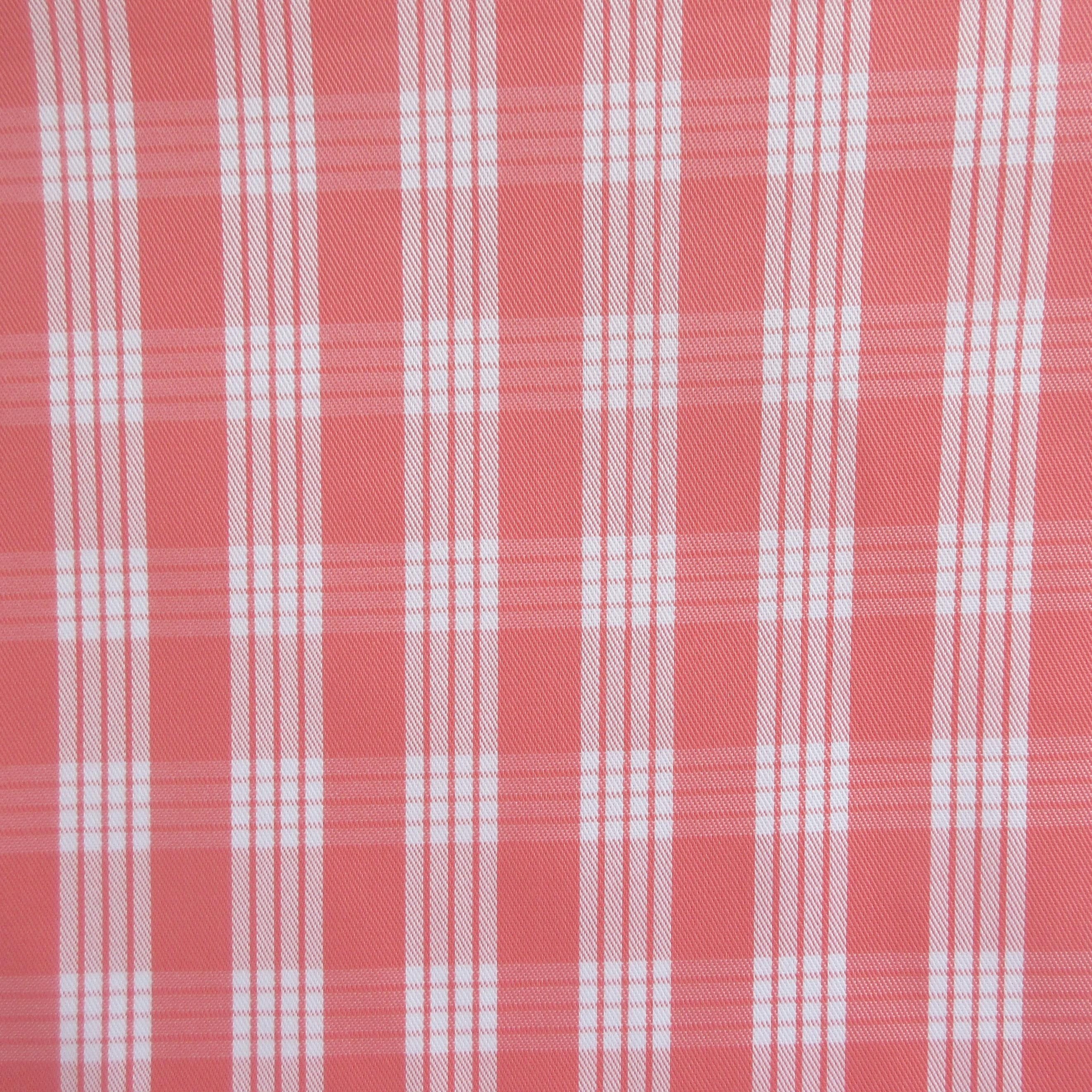 Fabric, Guava Pink Yarn Dyed Palaka Hawaiian Plaid, 100% Cotton Woven, By the Half or Full Yard