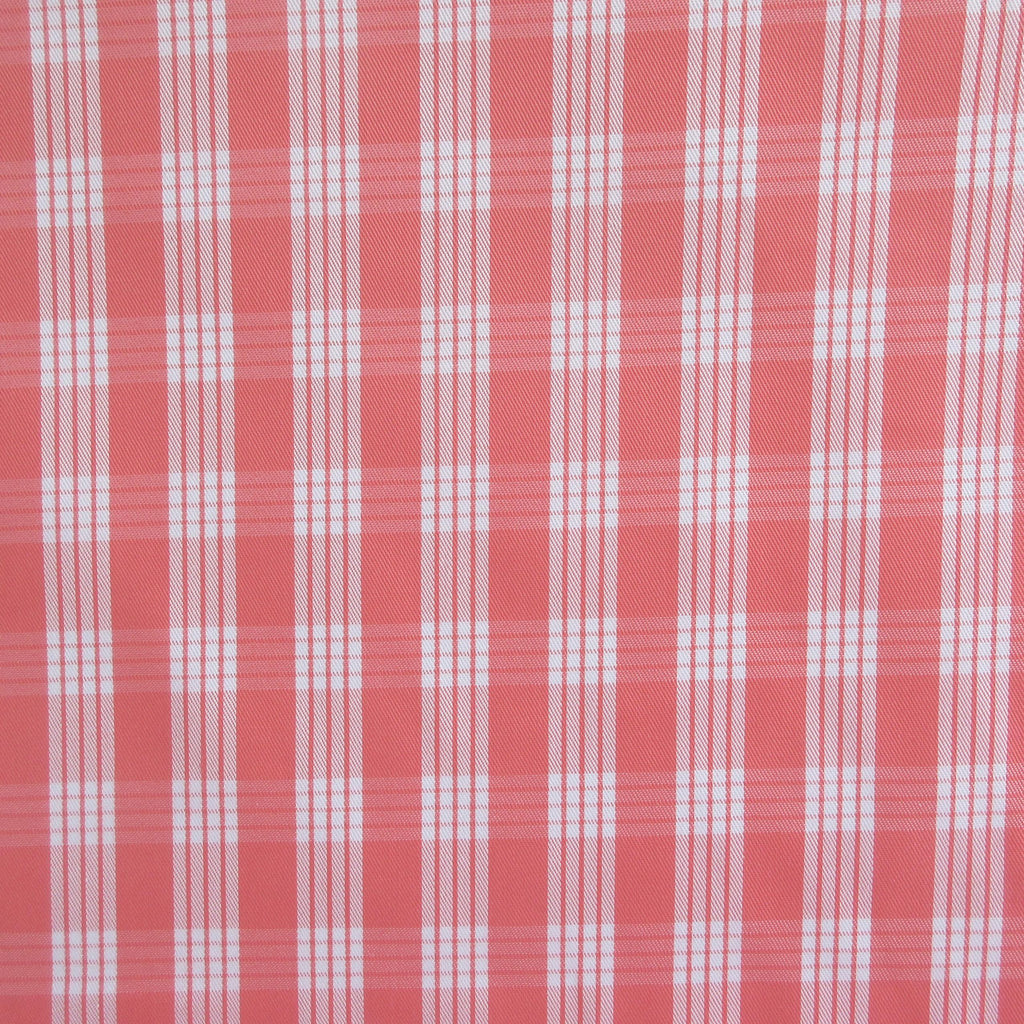 Fabric, Guava Pink Yarn Dyed Palaka Hawaiian Plaid, 100% Cotton Woven, By the Half or Full Yard