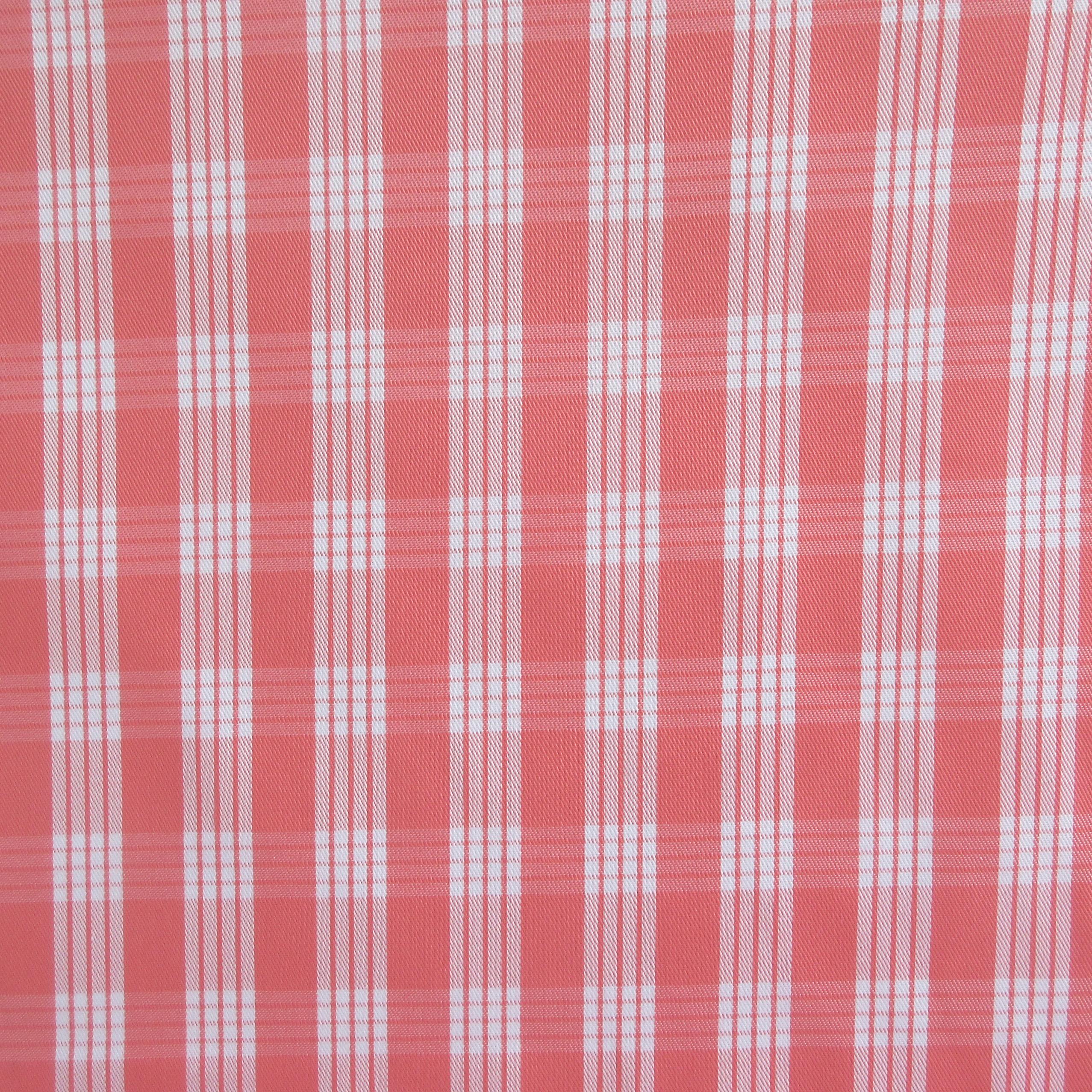 Fabric, Guava Pink Yarn Dyed Palaka Hawaiian Plaid, 100% Cotton Woven, By the Half or Full Yard