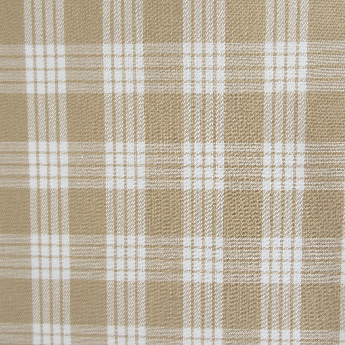 Fabric, Beige Yarn Dyed Palaka Hawaiian Plaid, 100% Cotton Woven, By the Half or Full Yard