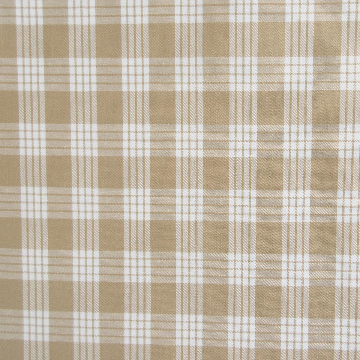 Fabric, Beige Yarn Dyed Palaka Hawaiian Plaid, 100% Cotton Woven, By the Half or Full Yard