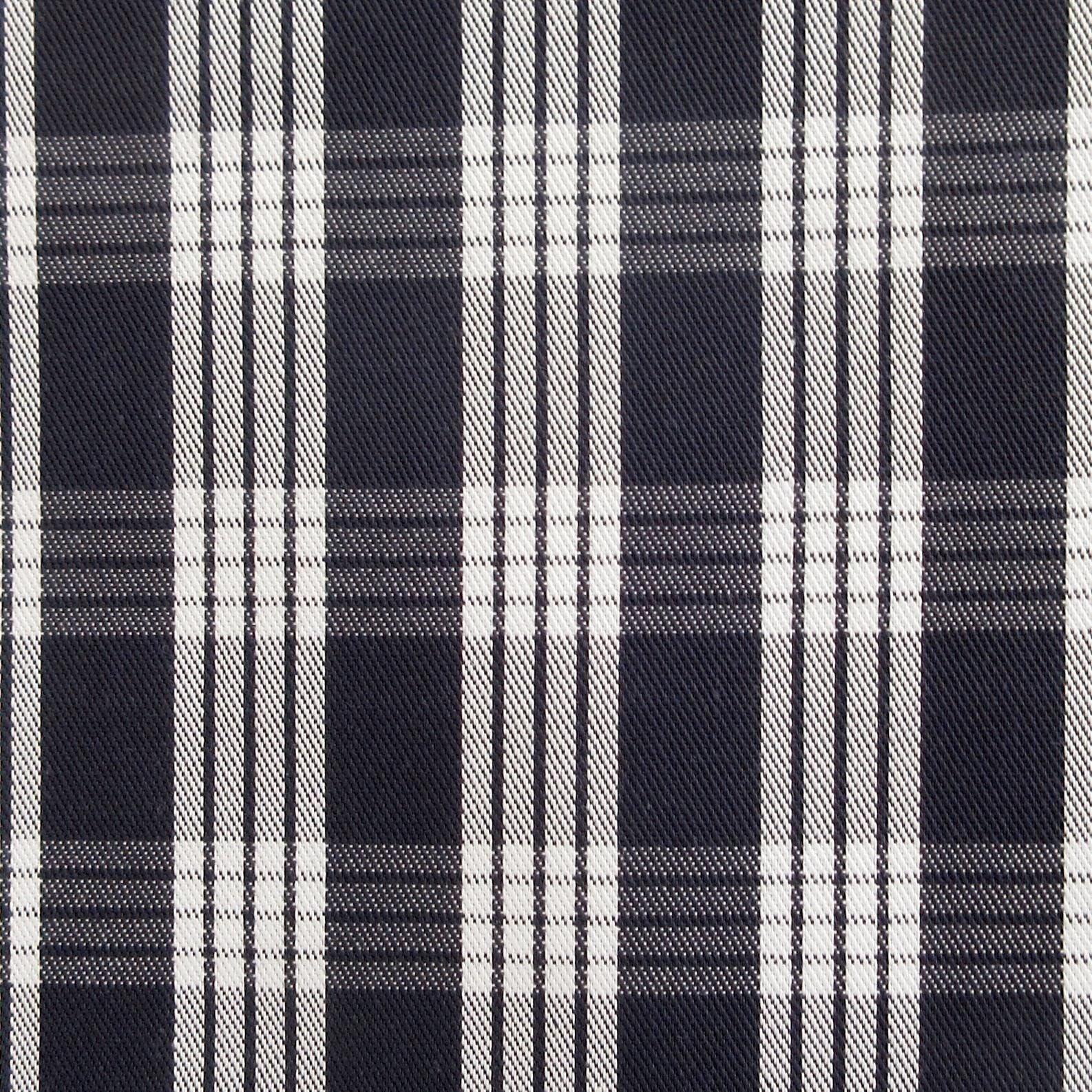 Fabric, Navy Blue Yarn Dyed Palaka Hawaiian Plaid, 100% Cotton Woven By the Half and Full Yard