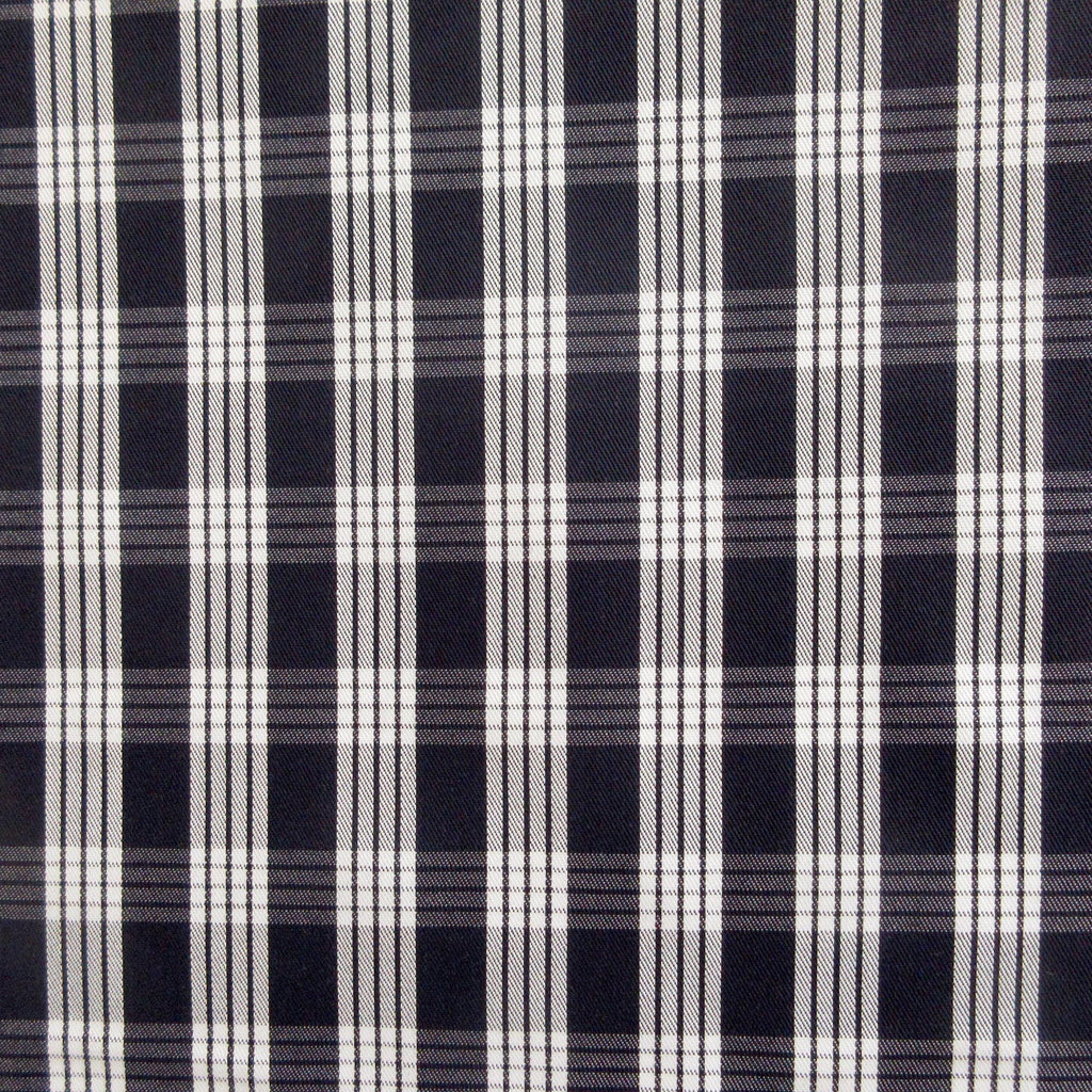 Fabric, Navy Blue Yarn Dyed Palaka Hawaiian Plaid, 100% Cotton Woven By the Half and Full Yard