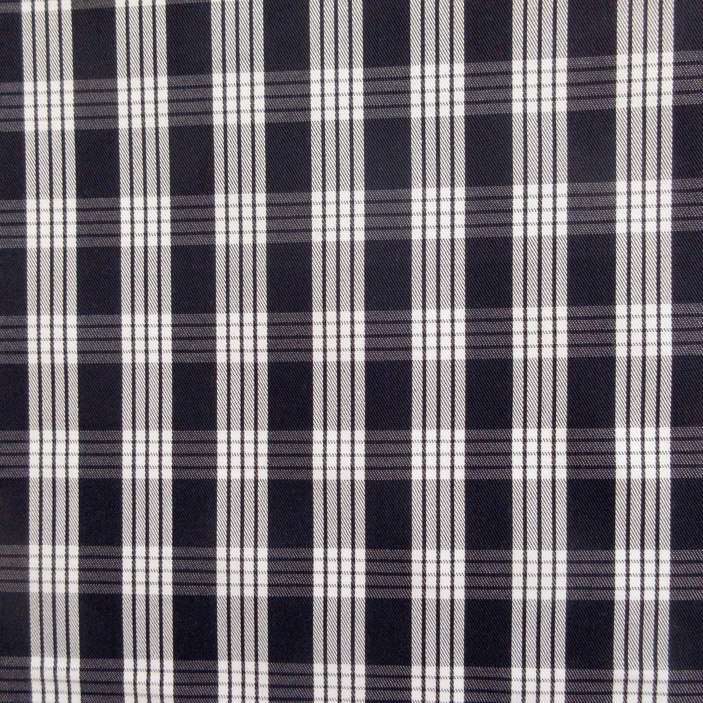Fabric, Navy Blue Yarn Dyed Palaka Hawaiian Plaid, 100% Cotton Woven By the Half and Full Yard