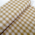 Fabric, Beige Yarn Dyed Palaka Hawaiian Plaid, 100% Cotton Woven by the Half and Full Yard