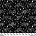 Spider Fabric, Small Cobweb Lace Knitting on Black, Costumes and Cobwebs by Free Spirit, By the Half or Full Yard
