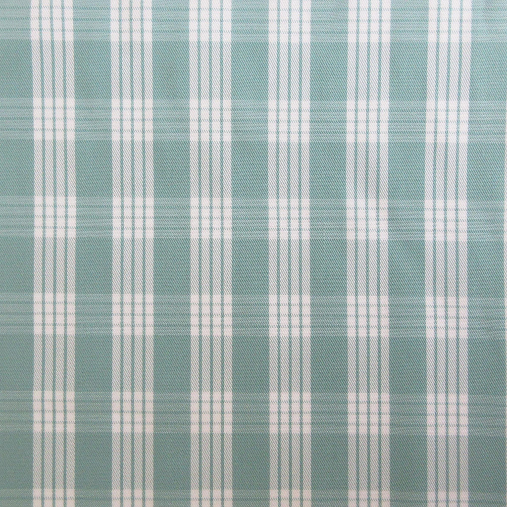 Fabric, Seafoam Yarn Dyed Palaka Hawaiian Plaid, 100% Cotton Woven, By the Half or Full Yard