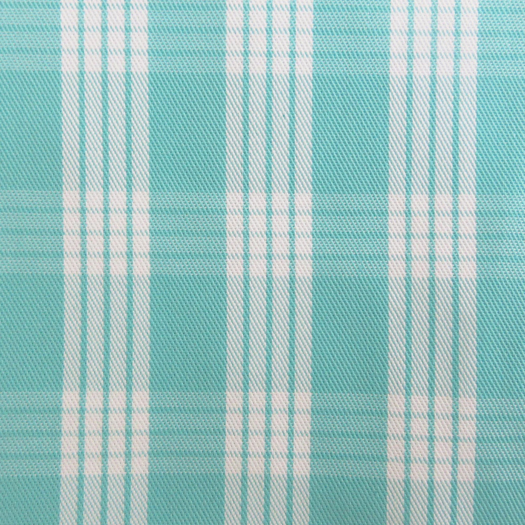 Fabric, Aqua Yarn Dyed Palaka Hawaiian Plaid, 100% Cotton Woven, By the Half or Full Yard