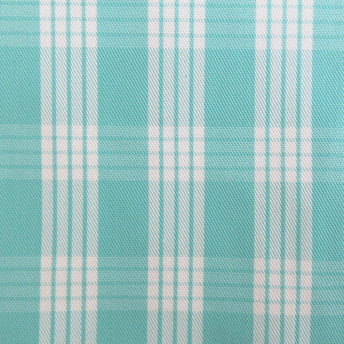 Fabric, Aqua Yarn Dyed Palaka Hawaiian Plaid, 100% Cotton Woven, By the Half or Full Yard