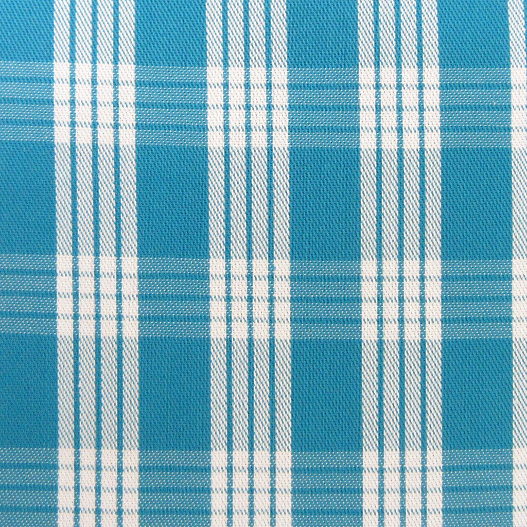 Fabric, Turquoise Yarn Dyed Palaka Hawaiian Plaid, 100% Cotton Woven, By the Half or Full Yard