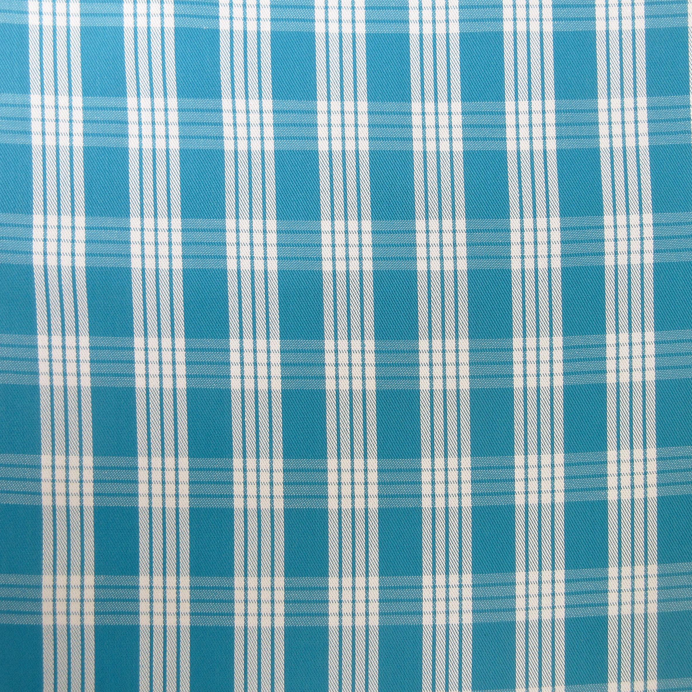 Fabric, Turquoise Yarn Dyed Palaka Hawaiian Plaid, 100% Cotton Woven, By the Half or Full Yard