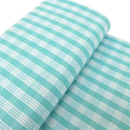 Fabric, Aqua Yarn Dyed Palaka Hawaiian Plaid, 100% Cotton Woven, By the Half or Full Yard