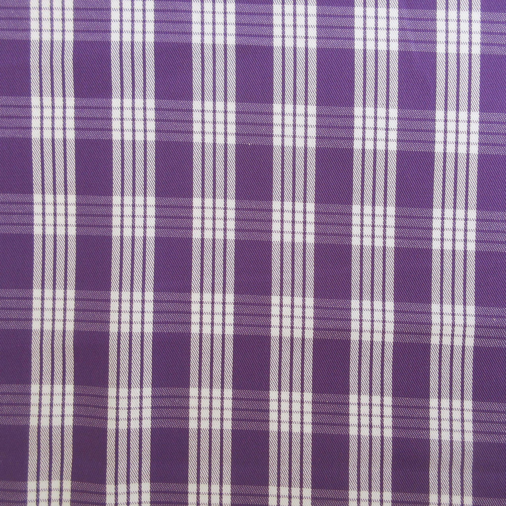 Fabric, Purple Yarn Dyed Palaka Hawaiian Plaid, 100% Cotton Woven, By the Half or Full Yard