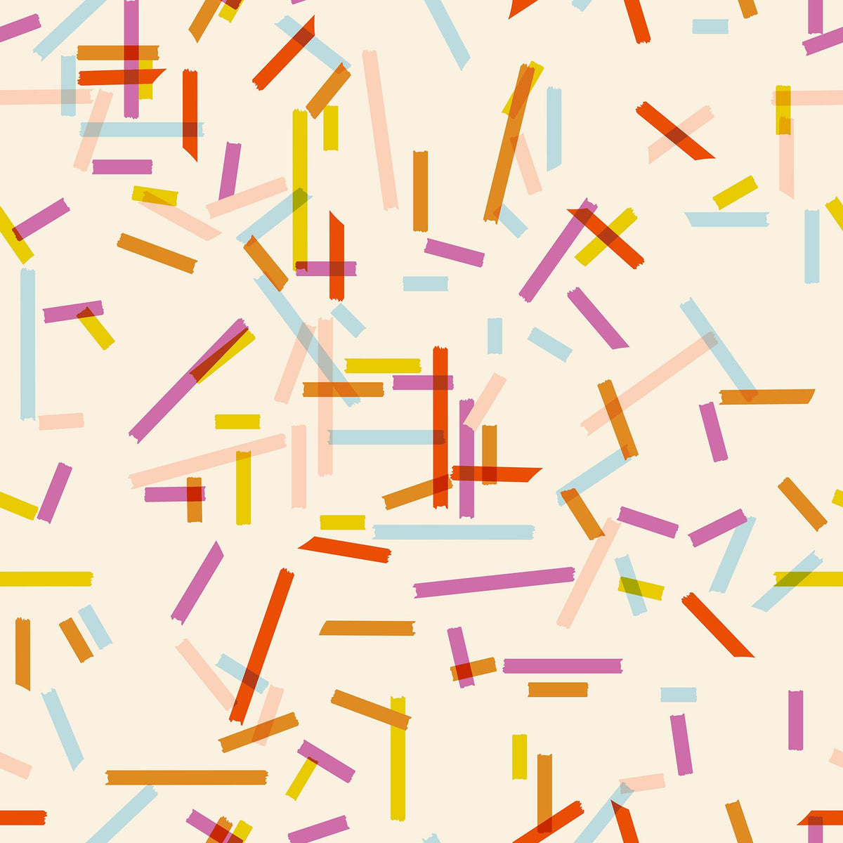 Washi Fabric, Washi Tape on Natural, Salutations by Rashida Coleman Hale, By the Half or Full Yard