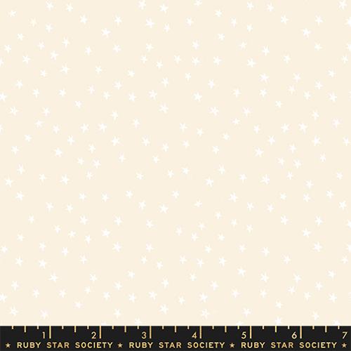 New Starry Fabric Charm Pack, Starry Natural with White Stars by Ruby Star Society, Pre Cut 5 x 5 Fabric Squares by Moda