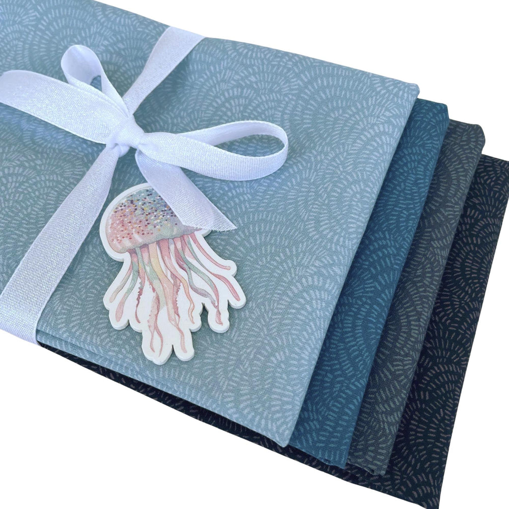 Fabric BUNDLE, Morning Surf Half Yard Bundle, Ocean Blue Fabrics, Dear Stella Crimp