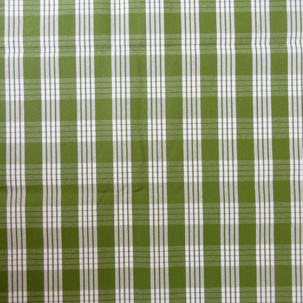 Fabric, Olive Yarn Dyed Palaka Hawaiian Plaid, 100% Cotton Woven by the Half and Full Yard