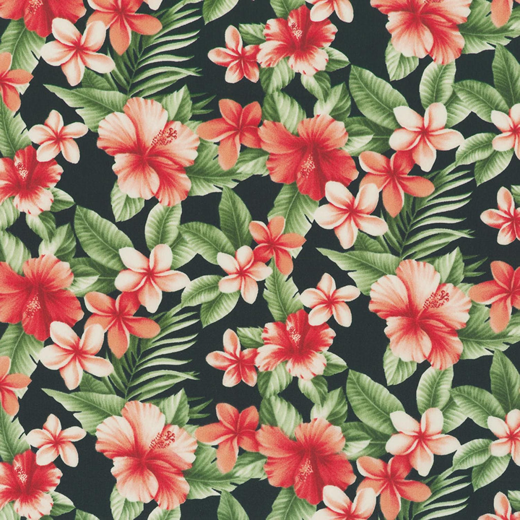 Tropical Floral Fabric by Sevenberry, Island Backyard Evening, By the Half or Full Yard