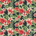 Tropical Floral Fabric by Sevenberry, Island Backyard Evening, By the Half or Full Yard