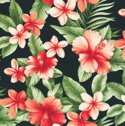 Tropical Floral Fabric by Sevenberry, Island Backyard Evening, By the Half or Full Yard