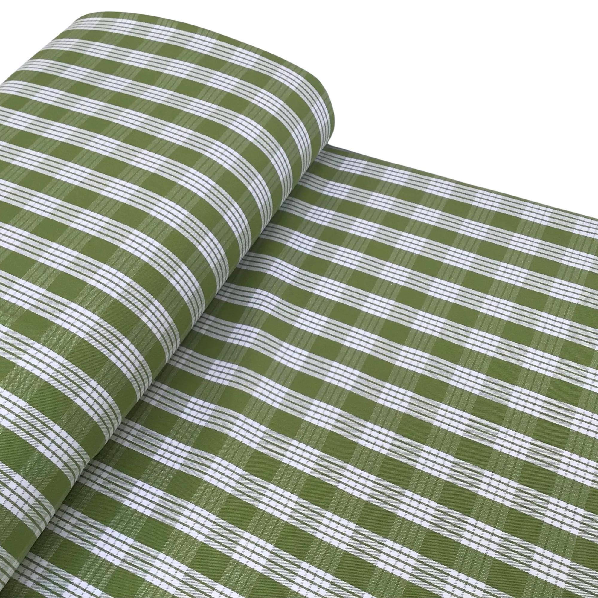Fabric, Olive Yarn Dyed Palaka Hawaiian Plaid, 100% Cotton Woven by the Half and Full Yard