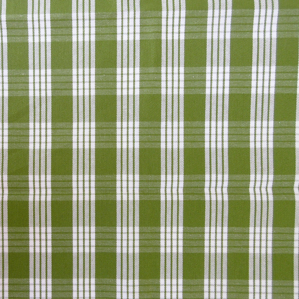 Fabric, Olive Yarn Dyed Palaka Hawaiian Plaid, 100% Cotton Woven by the Half and Full Yard