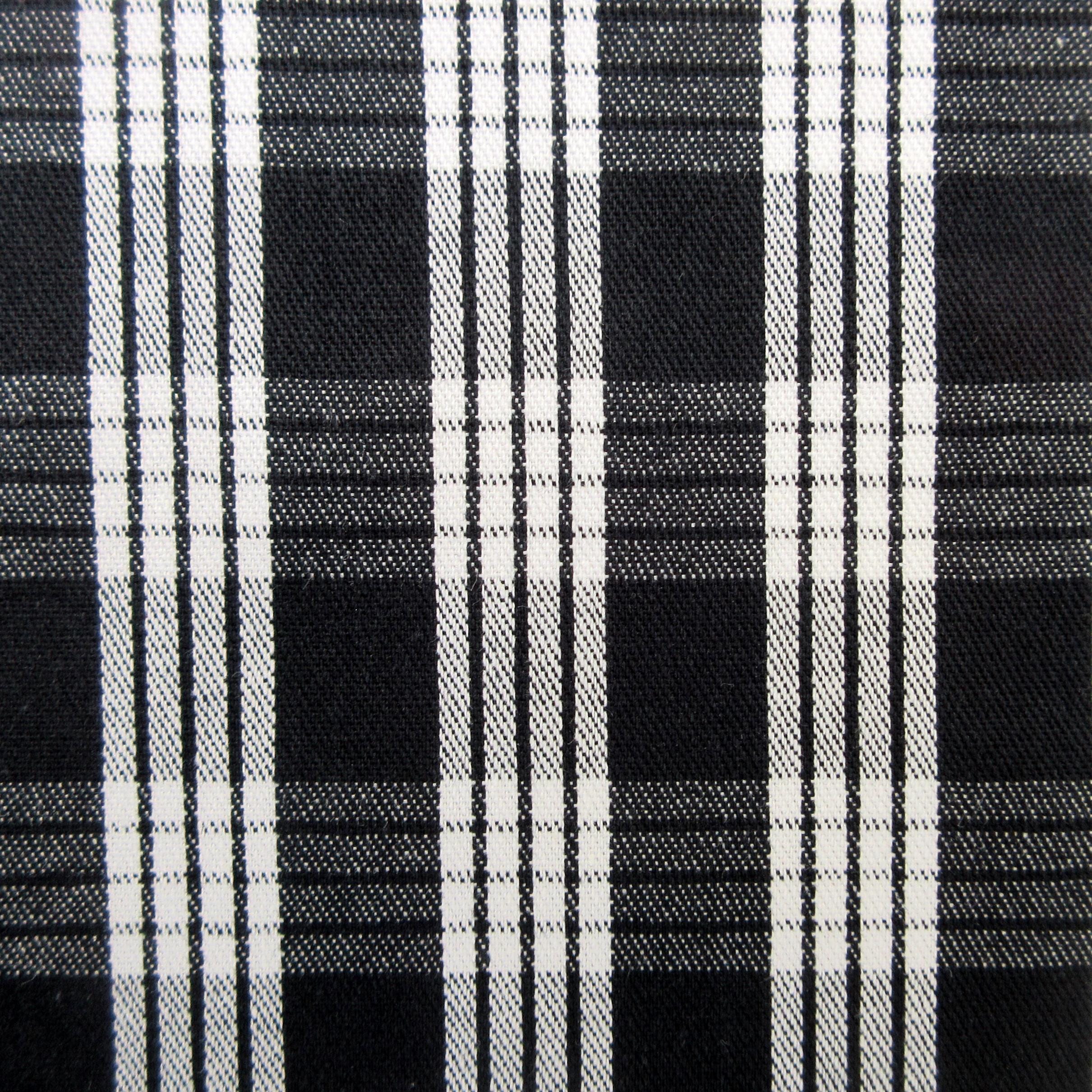 Fabric, Black Yarn Dyed Palaka Hawaiian Plaid, 100% Cotton Woven, By the Half and Full Yard