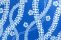 Hawaii Fabric, Paradise Palaka Leis on Blue, By the Half or Full Yard