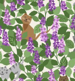 Cat Fabric, The Purrfect Book Club by Lewis and Irene, Catnip Multi, By the Half or Full Yard