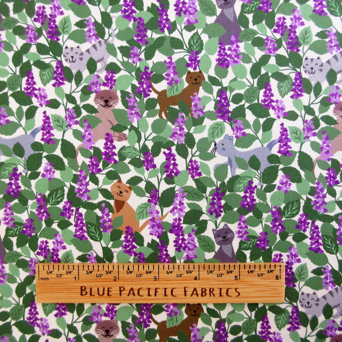 Cat Fabric, The Purrfect Book Club by Lewis and Irene, Catnip Multi, By the Half or Full Yard