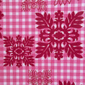 Fabric, Hawaiian Quilt Blocks on Palaka Pink, by the Half or Full Yard