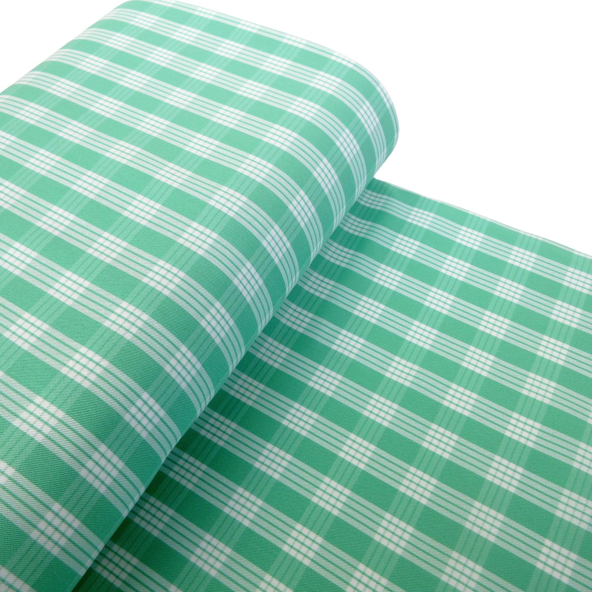 Fabric, Lettuce Green Palaka Hawaiian Plaid, 100% Cotton Yarn Dyed Woven, By the Half or Full Yard