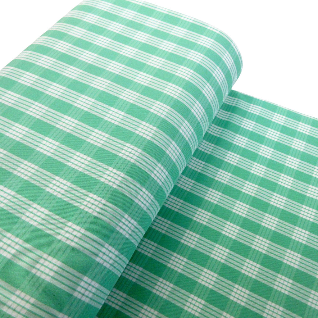 Fabric, Lettuce Green Palaka Hawaiian Plaid, 100% Cotton Yarn Dyed Woven, By the Half or Full Yard