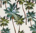 BARKCLOTH Fabric, Palm Trees on Natural, Large Scale Hawaii Tropical, By the Yard