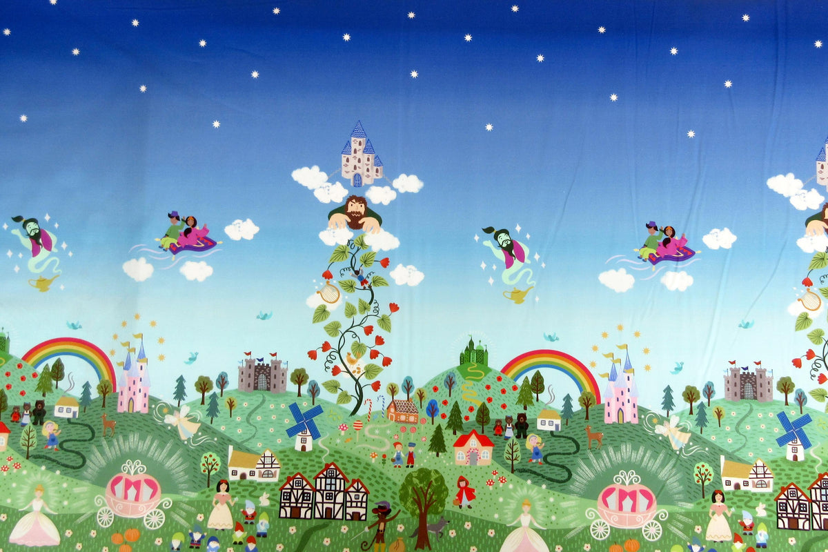 Border Fabric, Fairy Tales Double Edge Border by Lewis and Irene, By the Half or Full Yard