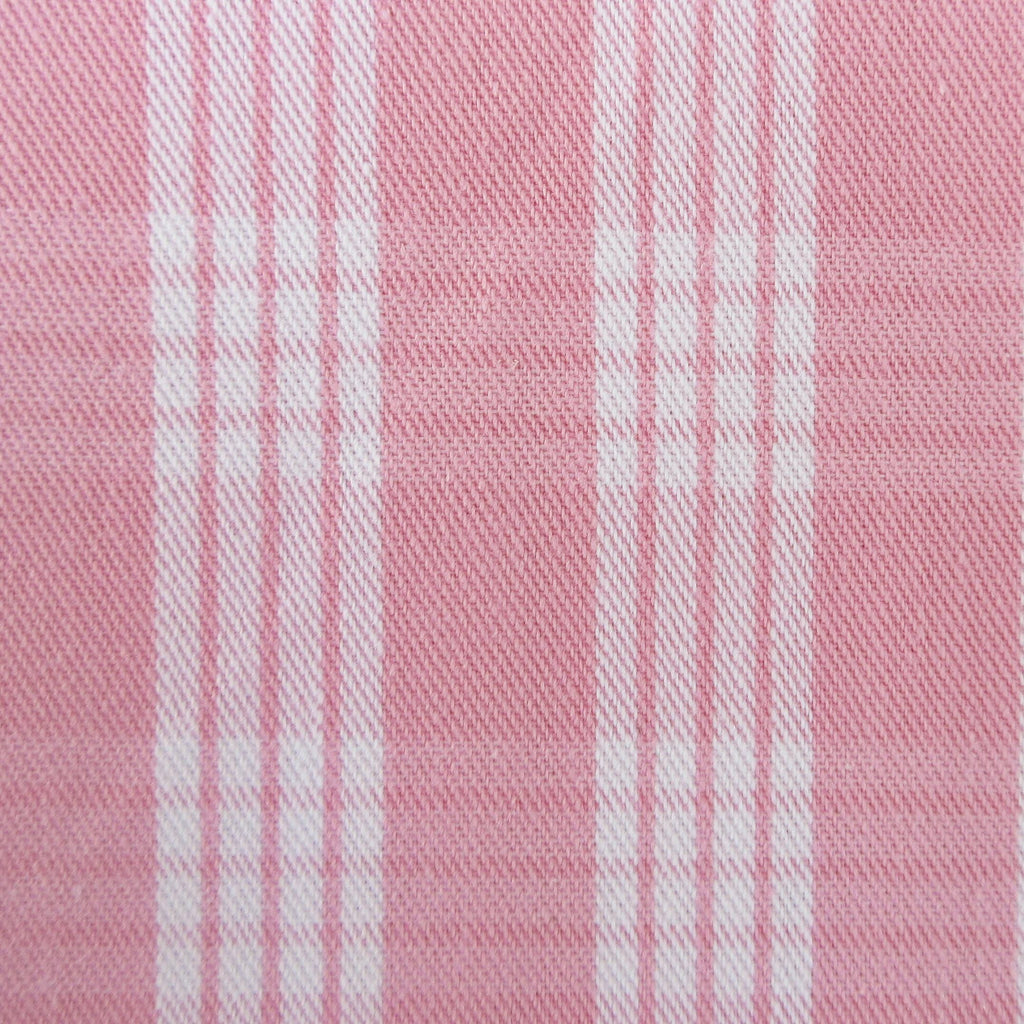 Fabric, Baby Pink Yarn Dyed Palaka Hawaiian Plaid, 100% Cotton Woven, By the Half or Full Yard
