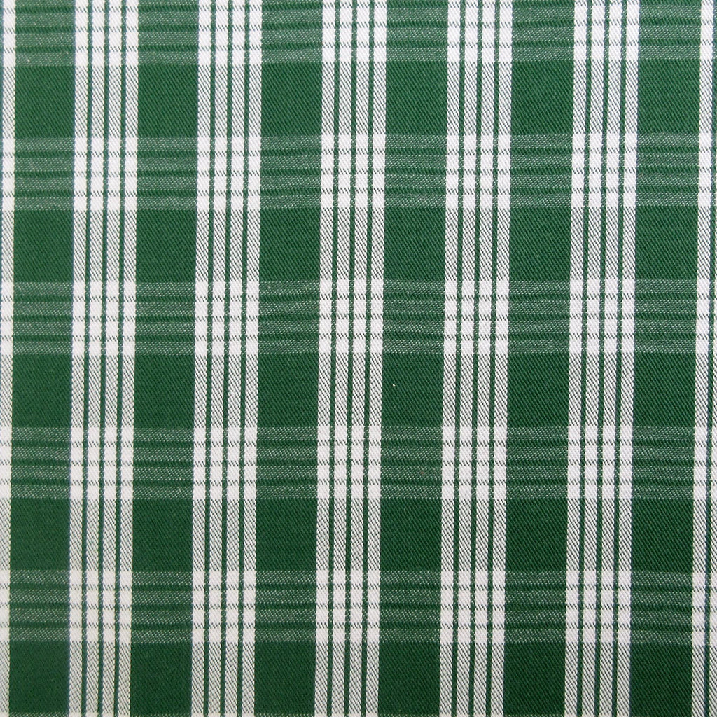 Fabric, Green UH Palaka Yarn Dyed Hawaiian Plaid, 100% Cotton Woven By the Half and Full Yard