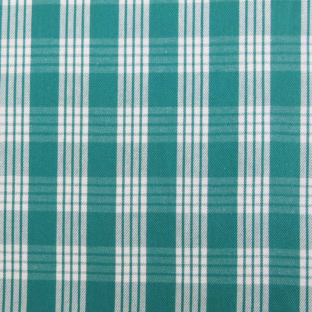 Fabric, Teal Yarn Dyed Palaka Hawaiian Plaid, 100% Cotton Woven, By the Half or Full Yard