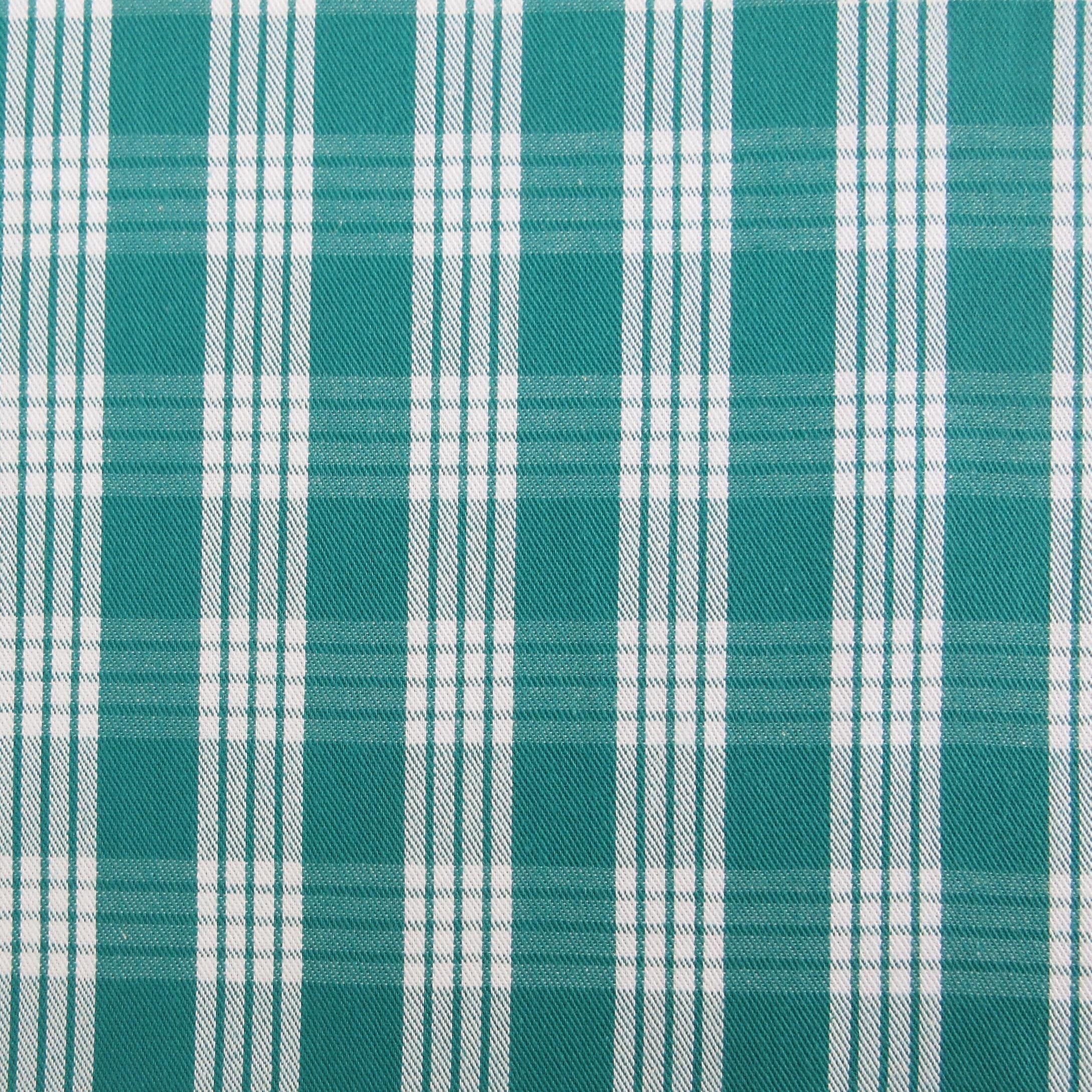 Fabric, Teal Yarn Dyed Palaka Hawaiian Plaid, 100% Cotton Woven, By the Half or Full Yard
