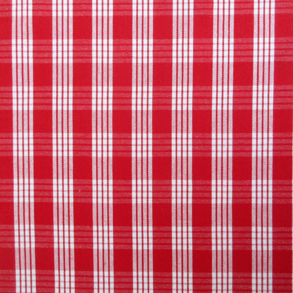 Fabric, Ruby Red Palaka, Yarn Dyed Hawaiian Plaid, 100% Cotton Woven, By the Half or Full Yard
