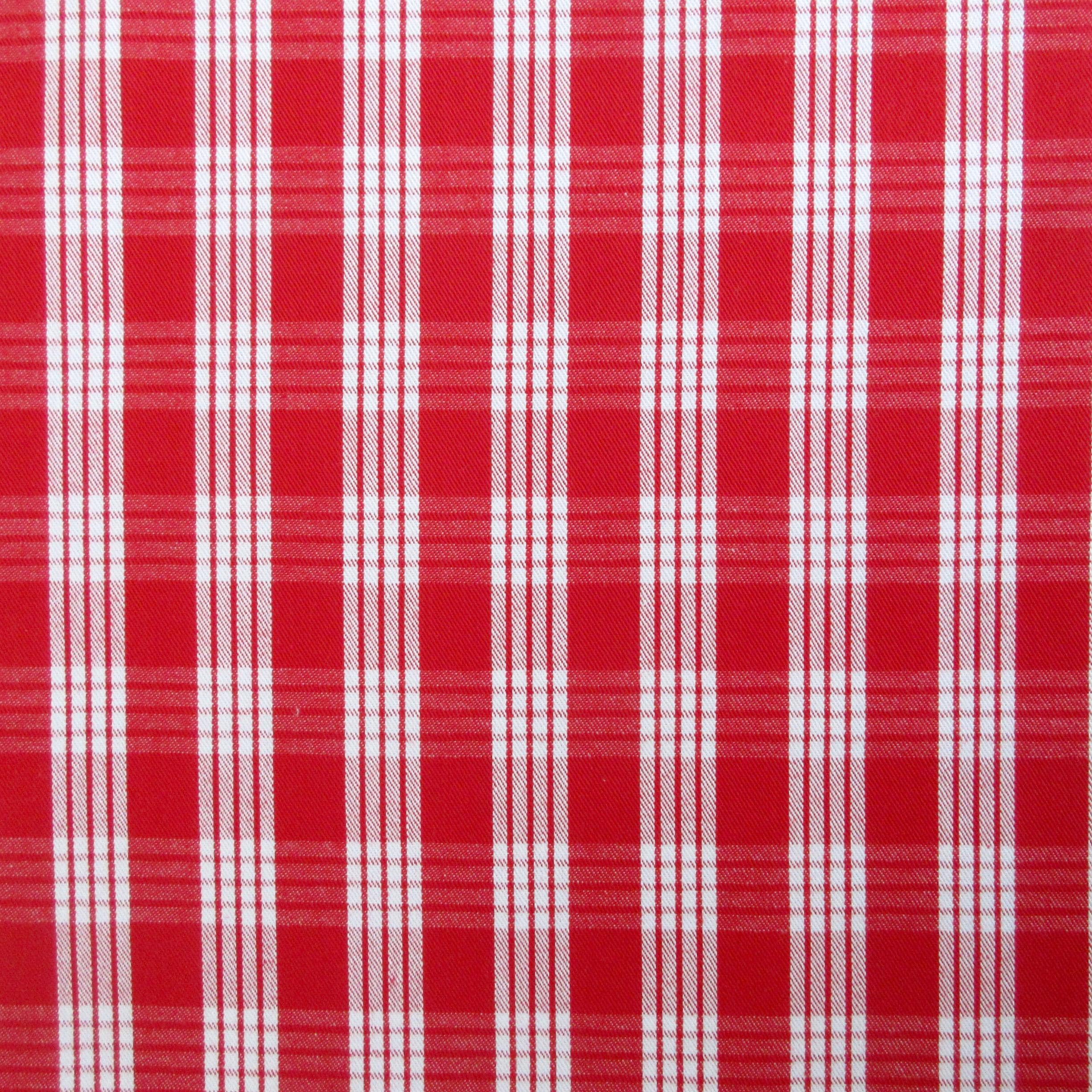Fabric, Ruby Red Palaka, Yarn Dyed Hawaiian Plaid, 100% Cotton Woven, By the Half or Full Yard