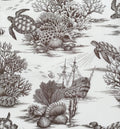 Fabric, Sea Turtle Toile in Sand, By the Half or Full Yard