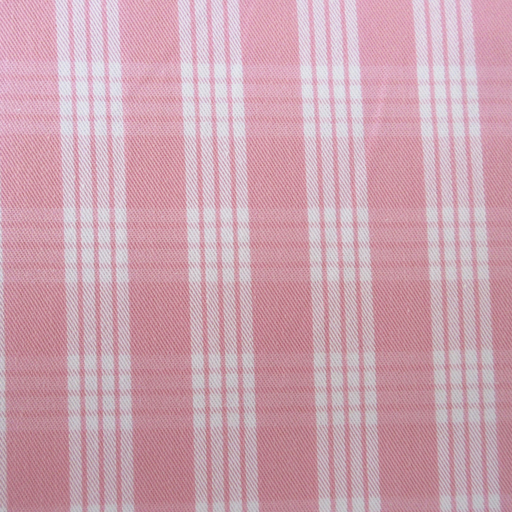 Fabric, Baby Pink Yarn Dyed Palaka Hawaiian Plaid, 100% Cotton Woven, By the Half or Full Yard