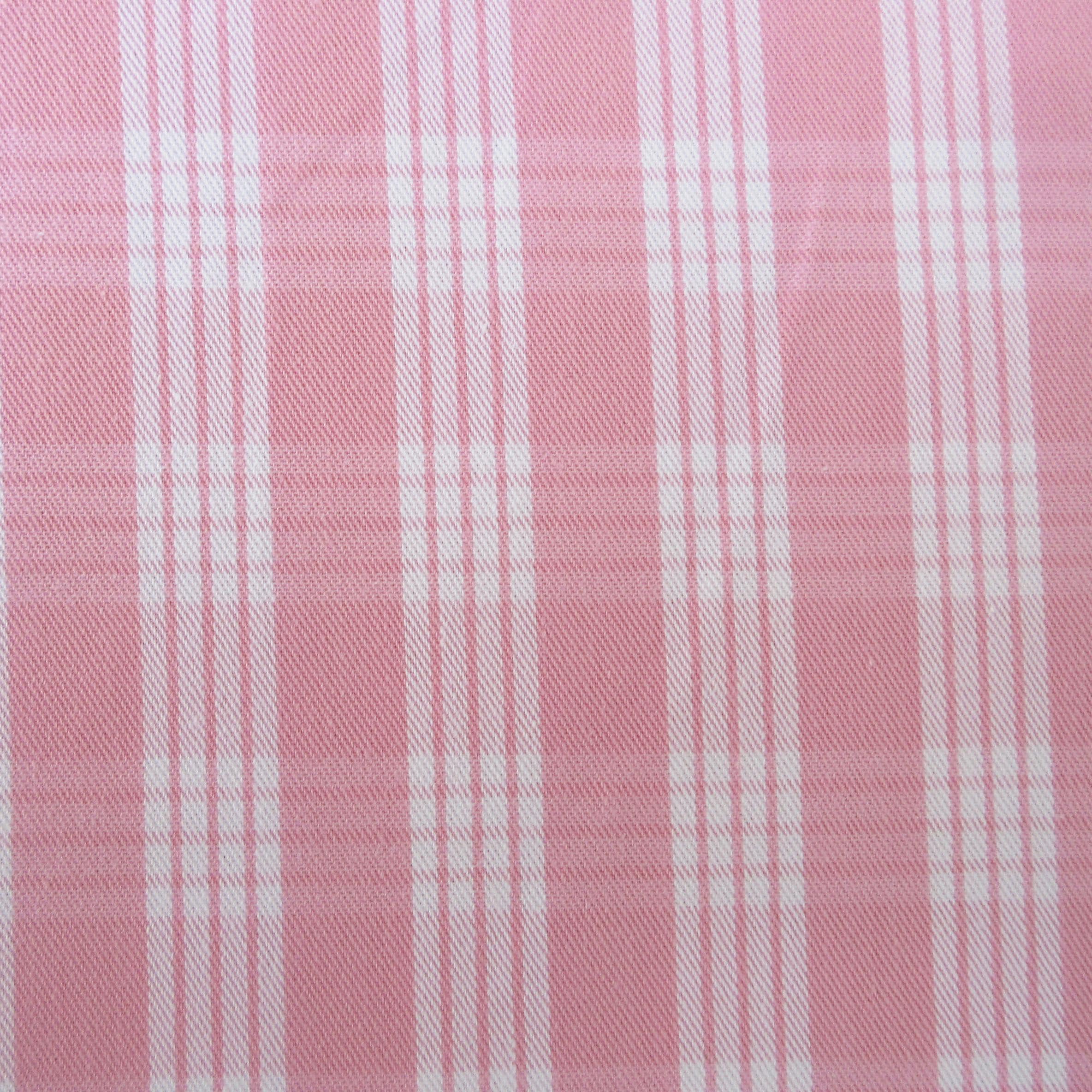 Fabric, Baby Pink Yarn Dyed Palaka Hawaiian Plaid, 100% Cotton Woven, By the Half or Full Yard