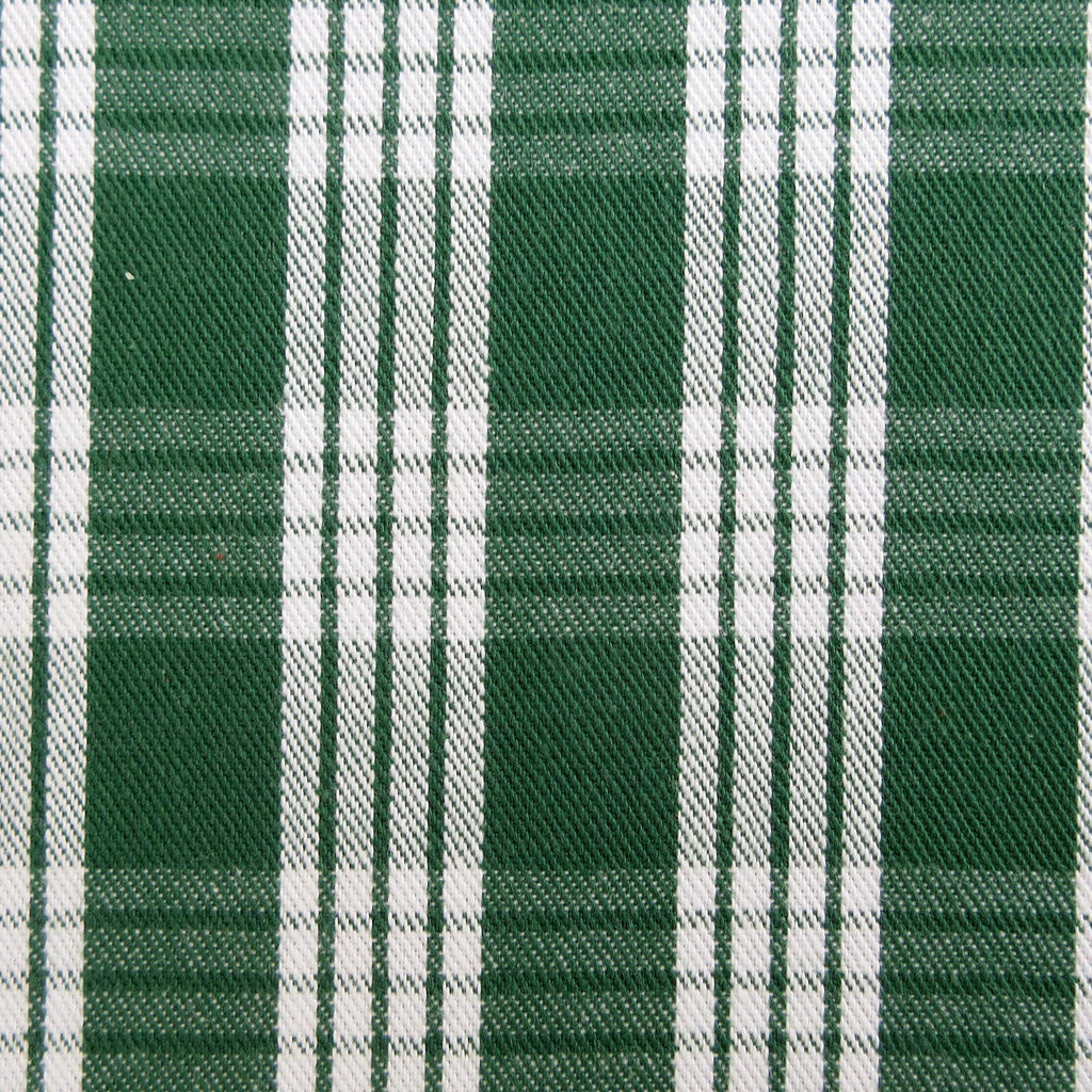 Fabric, Green UH Palaka Yarn Dyed Hawaiian Plaid, 100% Cotton Woven By the Half and Full Yard