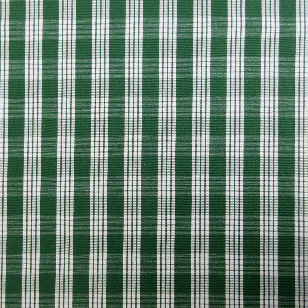 Fabric, Green UH Palaka Yarn Dyed Hawaiian Plaid, 100% Cotton Woven By the Half and Full Yard