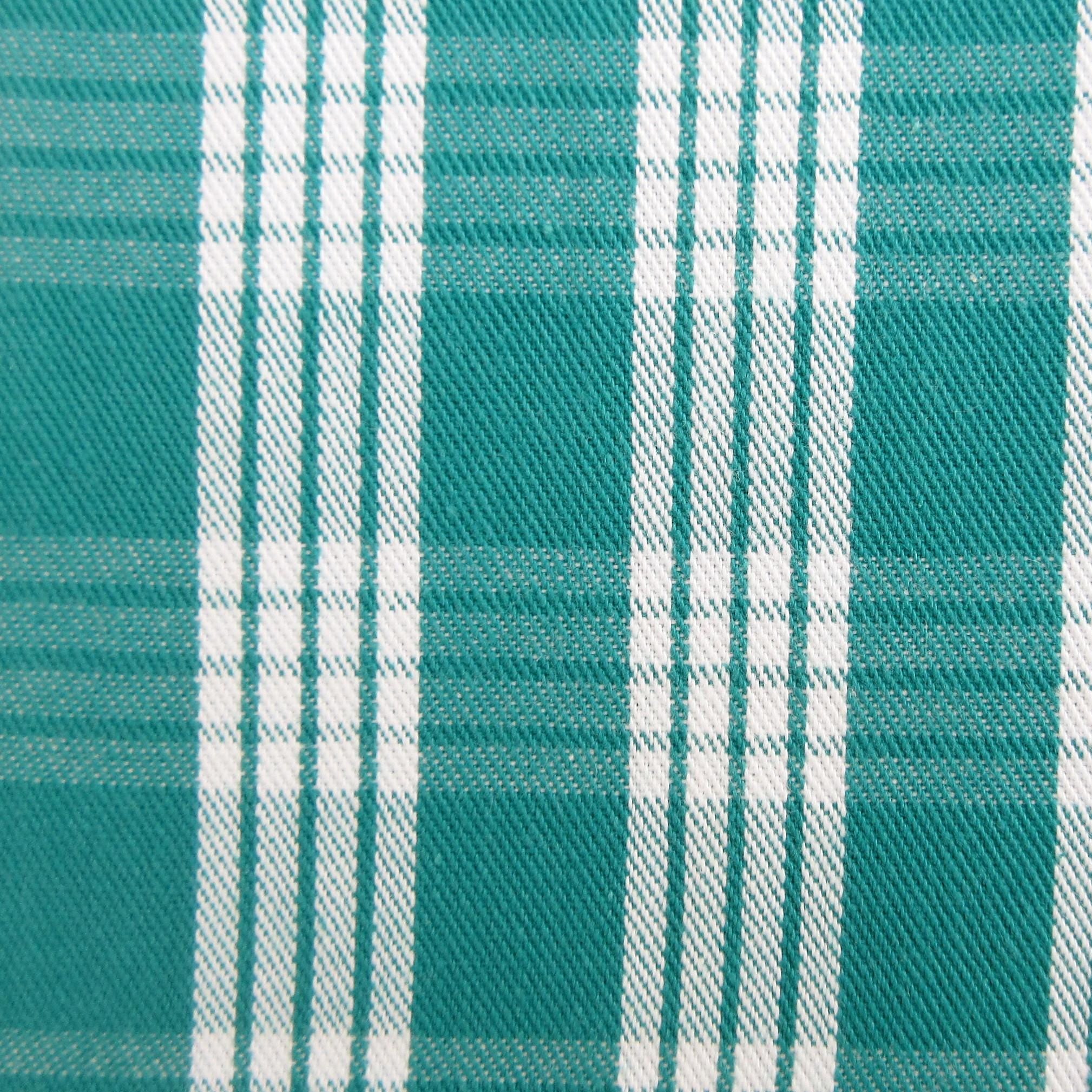 Fabric, Teal Yarn Dyed Palaka Hawaiian Plaid, 100% Cotton Woven, By the Half or Full Yard