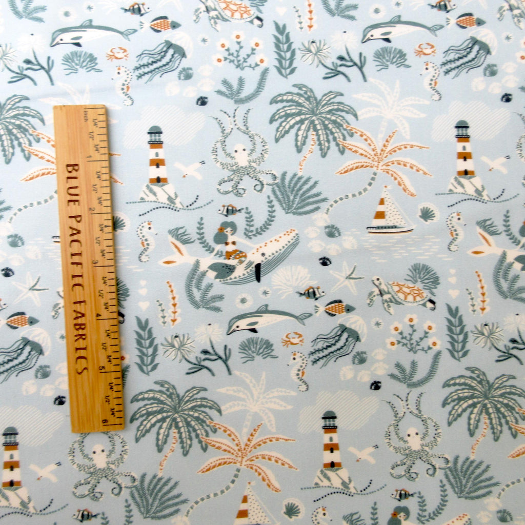 Mermaid Fabric, Feeling Nauti, Shell We Dance by Dear Stella, By the Half or Full Yard