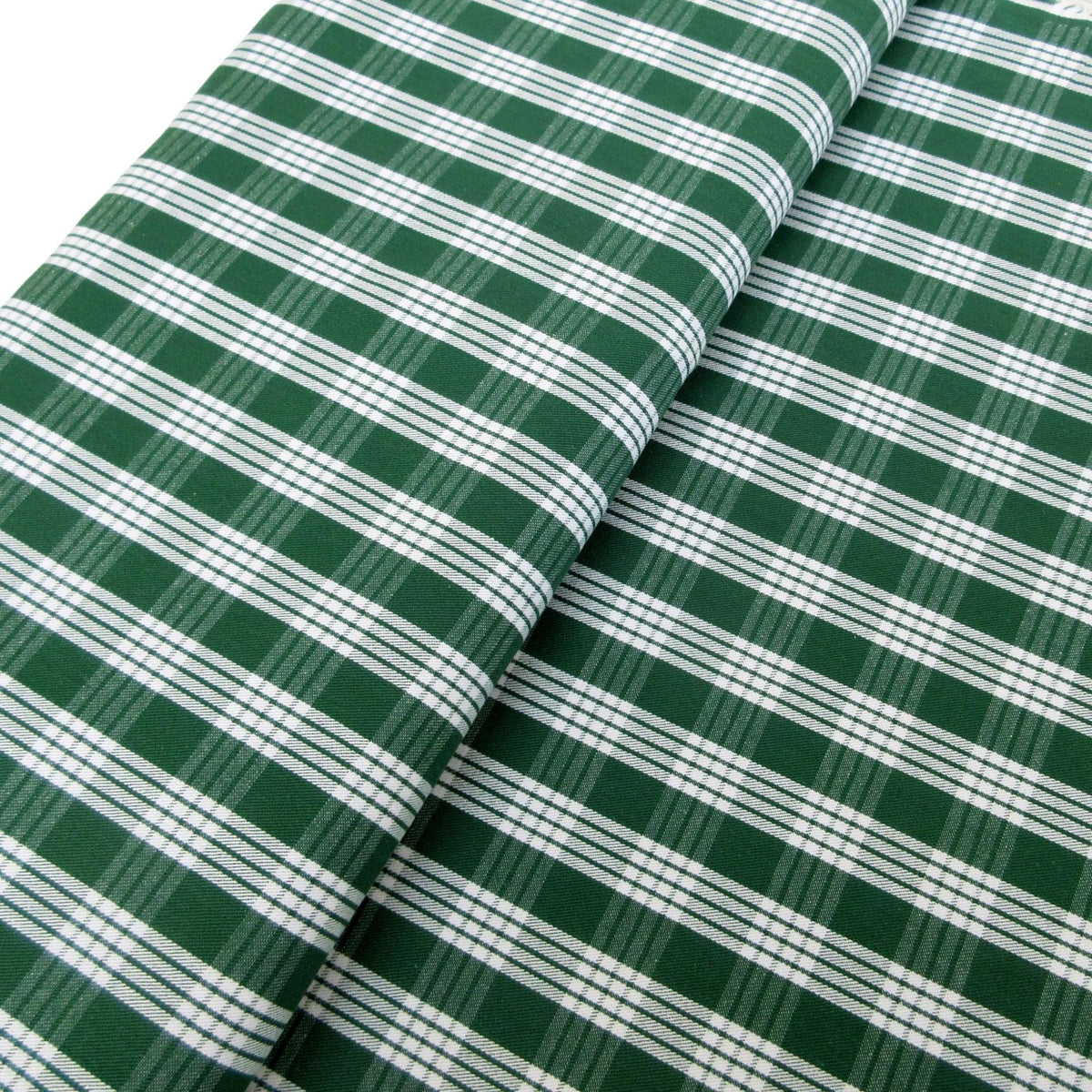 Fabric, Green UH Palaka Yarn Dyed Hawaiian Plaid, 100% Cotton Woven By the Half and Full Yard
